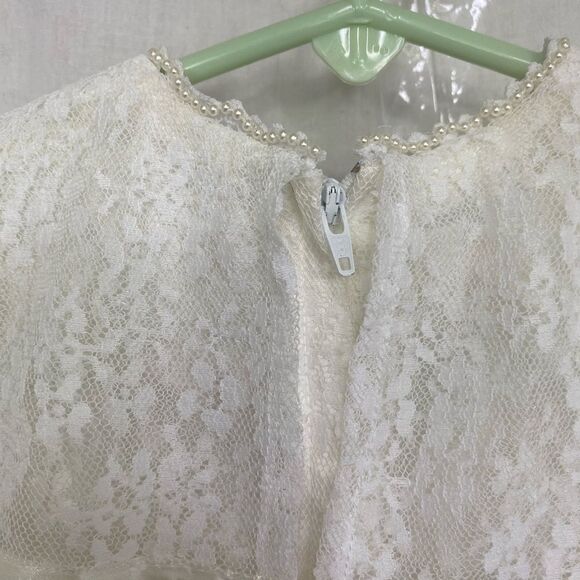 Jessica McClintock vintage 90’s ivory white lace Victorian wedding dress 6 - Picture 6 of 10